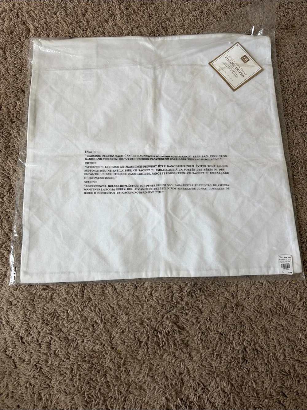 Pottery Barn Teen Black and White Geometric Pillow Cover